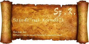 Szirányi Kornél névjegykártya